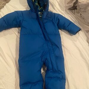 Columbia Blue Infant Snowsuit with Patterned Lining